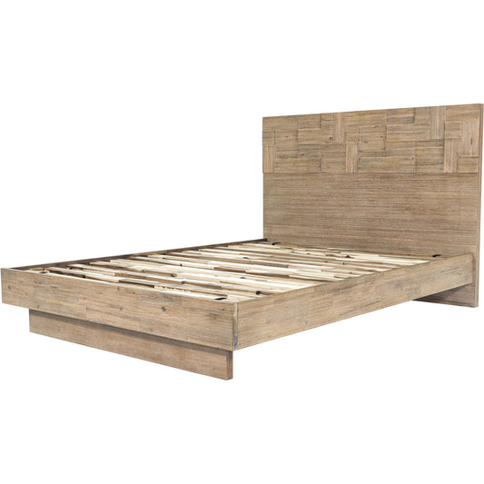Atlantis Bed by LH Imports in brown and light taupe - brushed. Made from solid acacia, acacia veneer, mdf in a unique style.