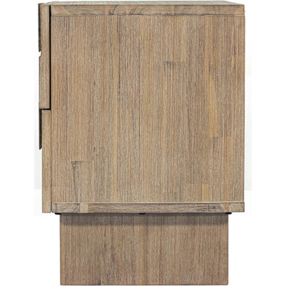 Atlantis Nightstand by LH Imports in grey and light taupe - brushed. Made from solid acacia, acacia veneer, mdf in a transitional style.