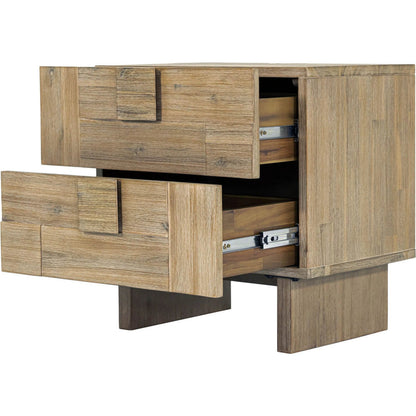 Atlantis Nightstand by LH Imports in grey and light taupe - brushed. Made from solid acacia, acacia veneer, mdf in a transitional style.