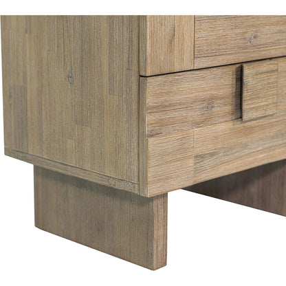 Atlantis Nightstand by LH Imports in grey and light taupe - brushed. Made from solid acacia, acacia veneer, mdf in a transitional style.