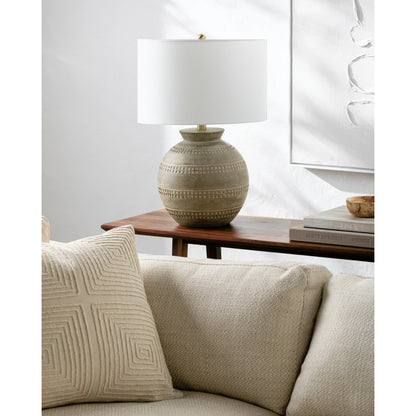 Atollo Accent Table Lamp - 535848 by Surya in paintedplated. Made from resin, linen, iron in a modern style.
