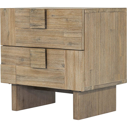Atlantis Nightstand by LH Imports in grey and light taupe - brushed. Made from solid acacia, acacia veneer, mdf in a unique style.