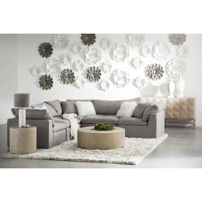 Atlas Media Sideboard by Essentials For Living in natural gray, brushed stainless steel. Made from solid acacia, acacia veneer, stainless steel in a modern style.