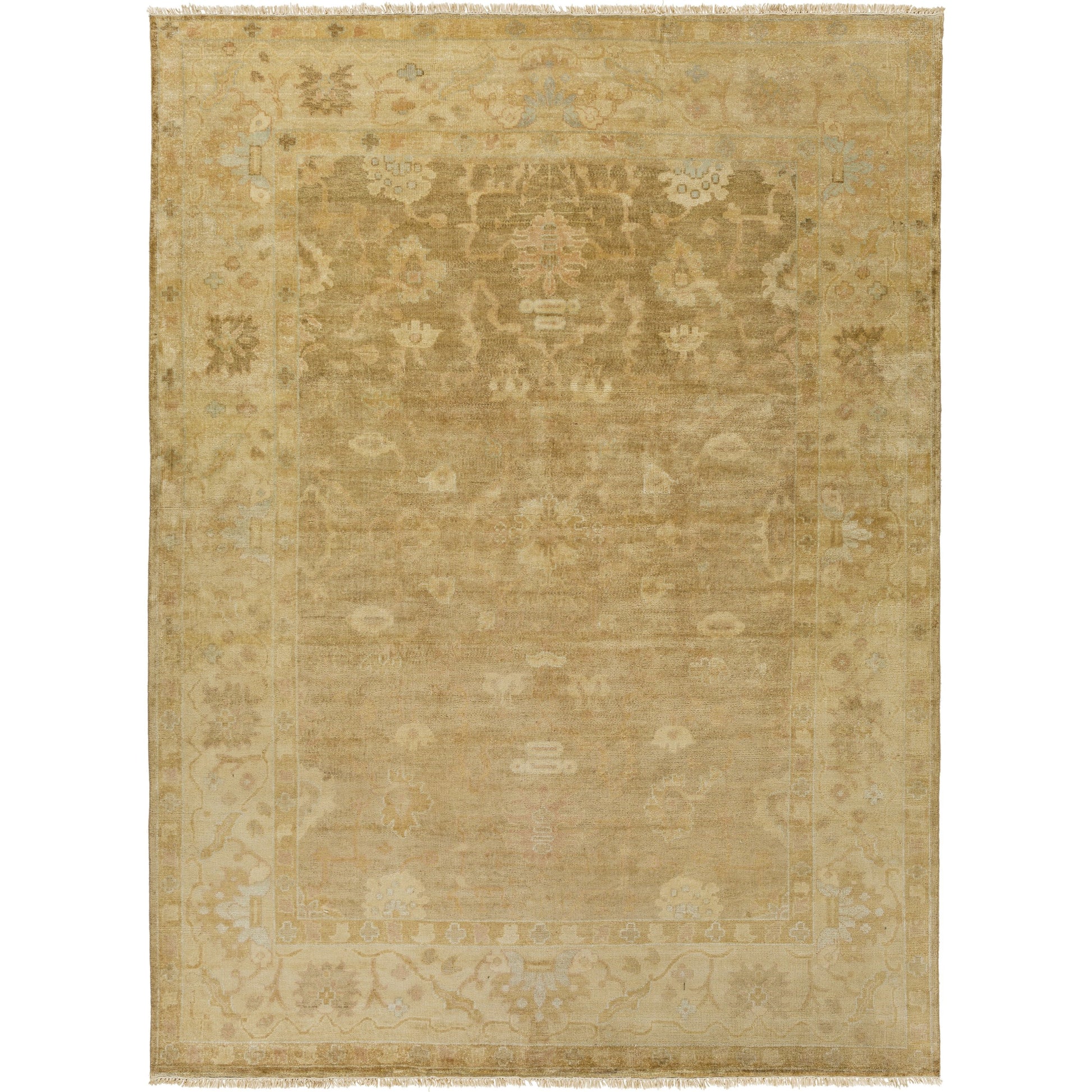 Antique Rug - 1149 by Surya in mustard, tan, dusty pink, slate. Made from 100% new zealand wool in a unique style.