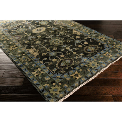 Antique Rug - 28441 by Surya in medium green, dark green, charcoal, slate, taupe, light olive. Made from face: 100% new zealand wool in a unique style.