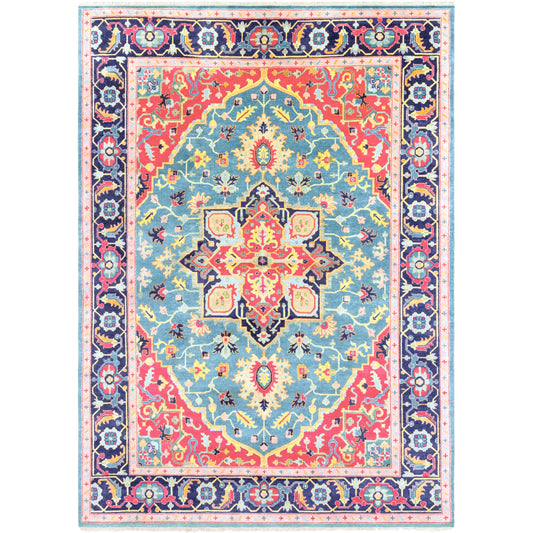 001 97589-20402 | Primary Silo | Antique Rug - 12639 by Surya in teal, rose, dark blue, seafoam, dusty coral, light brown. Made from 100% new zealand wool in a unique style.