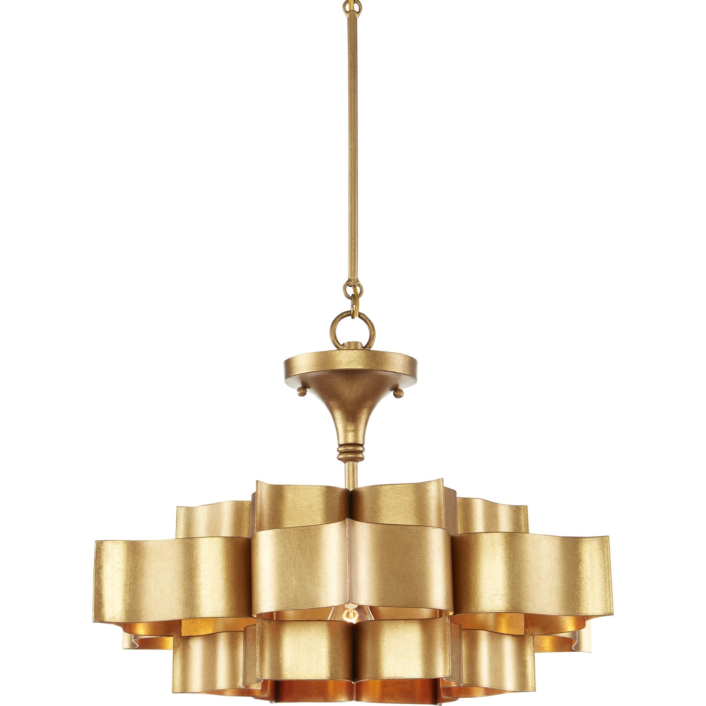 003 S-223979 | Primary Silo | Grand Lotus Pendant/Semi-Flush Mount by Currey and Company. Made from wrought iron in a modern style.