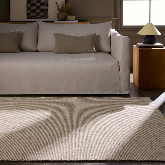 Antrea ATR01 Rug by Jaipur Living in tan. Made from 48% wool 30% jute 22% viscose in a unique style.