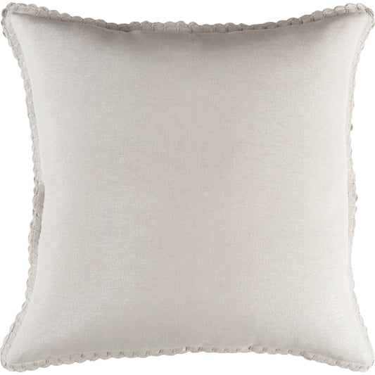 Audrey Pillow - 28452 by Surya in taupe, metallic silver. Made from front: 50% cotton, back: 50% cotton, 50% linen in a modern style.