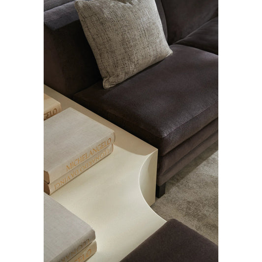 Buttoned Up Side Table by Caracole in ivory and ivory craze, ivory. Made from poplar in a unique style.