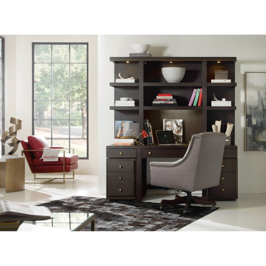 Curata Mobile File Cabinet by Hooker Furniture in midnight brown. Made from white oak veneers, metal in a unique style.