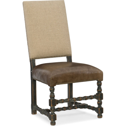 Hill Country Comfort Upholstered Side Chair (Set of 2) by Hooker Furniture in brown and huntington collis. Made from fabric, leather in a traditional style.