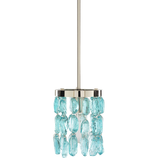 Aurelia Ceiling Light - 23623 by Surya in teal. Made from glass, metal in a coastal style.