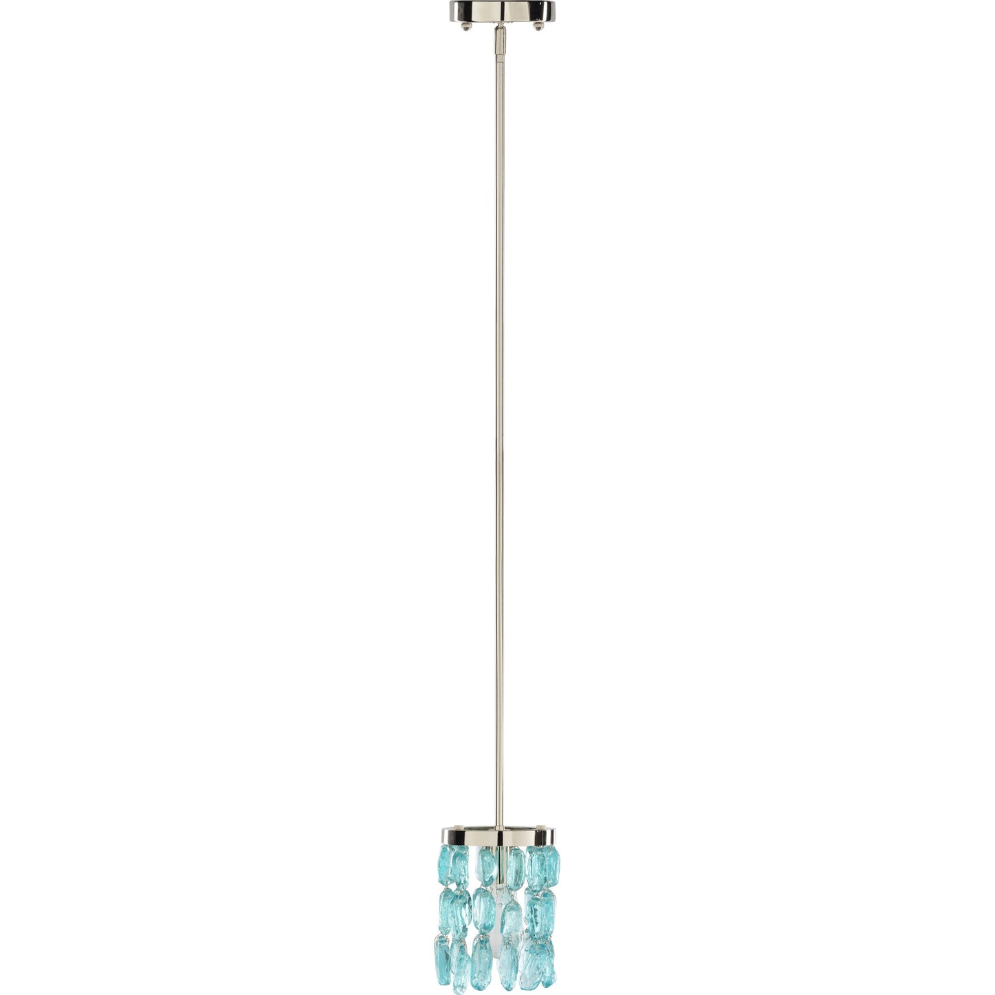 002 SR-755052 | Additional Silo | Aurelia Ceiling Light - 23623 by Surya in translucent, teal, metallic nickel. Made from glass, metal in a coastal style.
