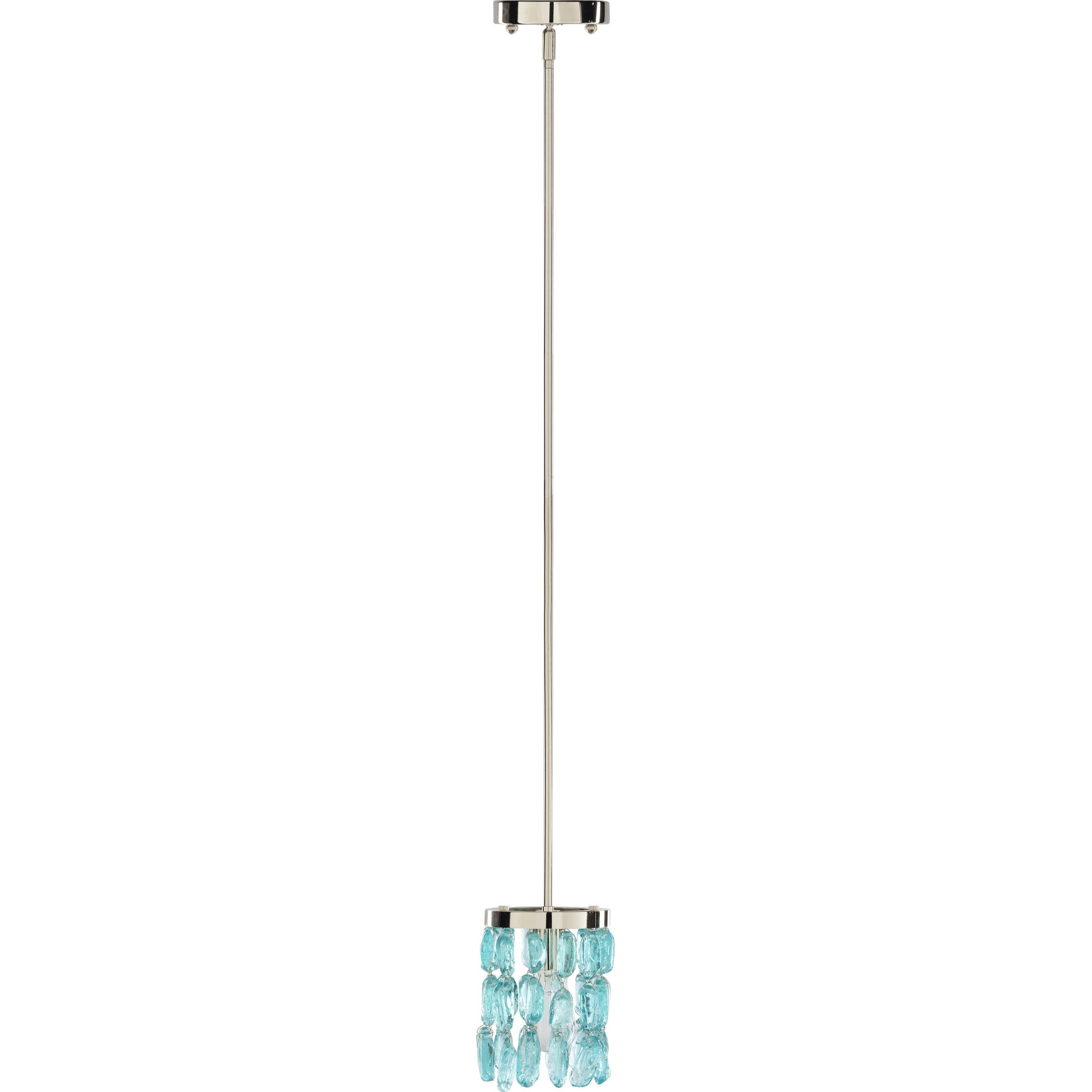 Aurelia Ceiling Light - 23623 by Surya in translucent, teal, metallic nickel. Made from glass, metal in a coastal style.