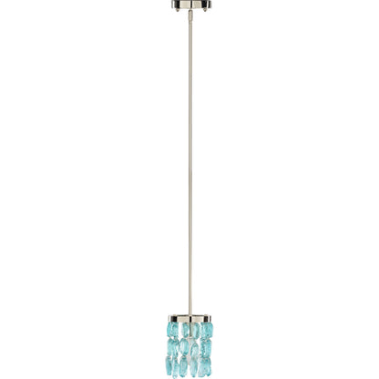 Aurelia Ceiling Light - 23623 by Surya in translucent, teal, metallic nickel. Made from glass, metal in a coastal style.