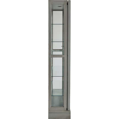 Traditional Sliding Door Curio by Pulaski Furniture in gray. Made from birch wood in a modern style.