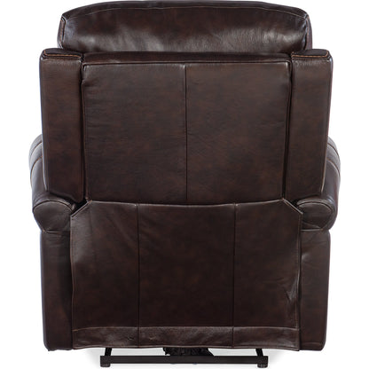 Eisley Power Recliner by Hooker Furniture in sorrento night seas. Made from leather in a traditional style.