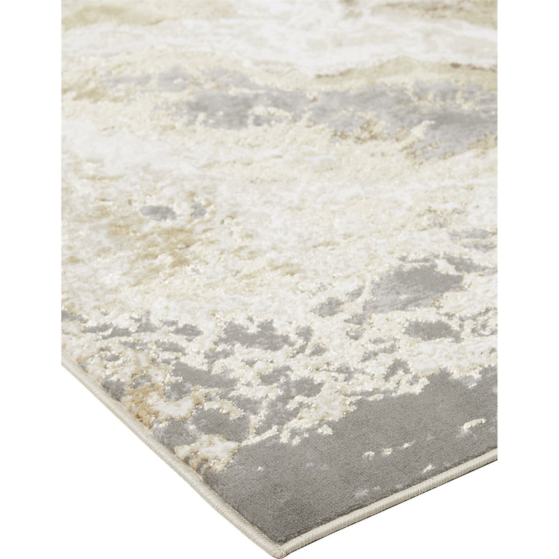 Aura Rug - 3563F by Feizy in ivory, silver, gold. Made from polyester, polypropylene in a unique style.