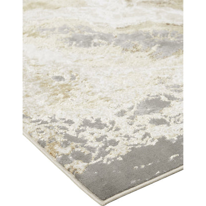 Aura Rug - 3563F by Feizy in ivory, silver, gold. Made from polyester, polypropylene in a unique style.