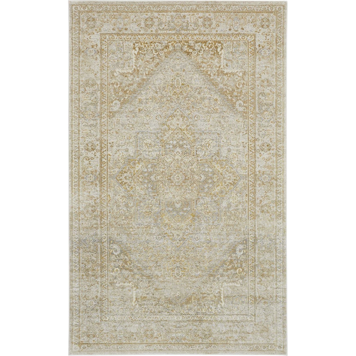 002 SI-1752126,SI-1752127,SI-1752129,SI-1752131 | Primary Silo | Aura Oriental Rug - 3734F by Feizy in ivory, gold. Made from polyester, polypropylene in a unique style.