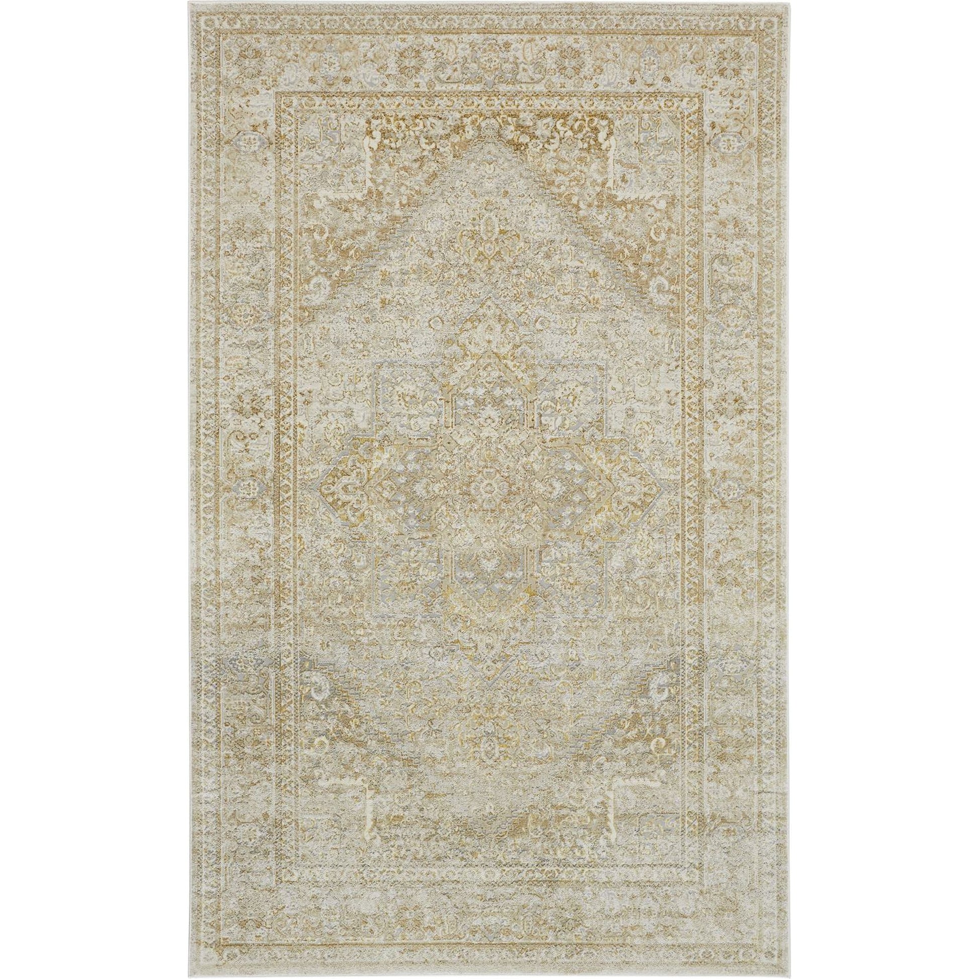 Aura Oriental Rug - 3734F by Feizy in ivory, gold. Made from polyester, polypropylene in a unique style.