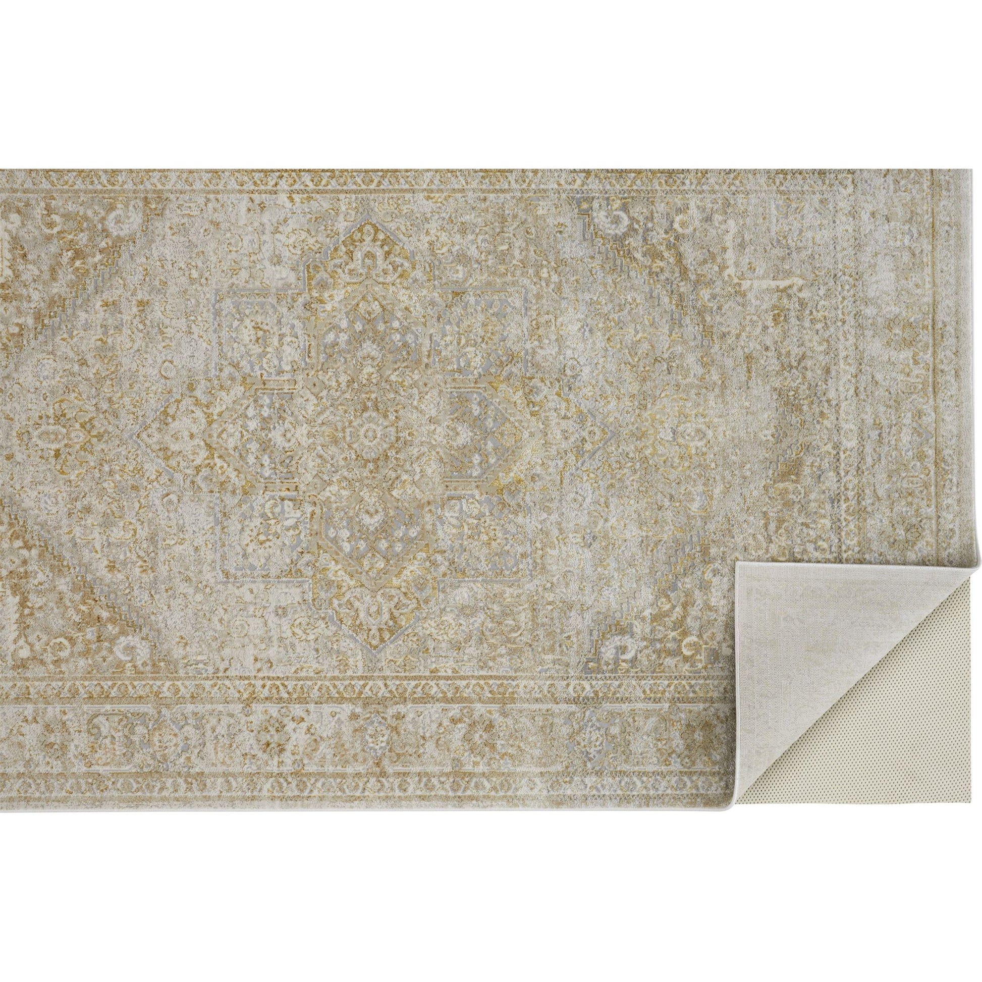 Aura Oriental Rug - 3734F by Feizy in ivory, gold. Made from polyester, polypropylene in a unique style.