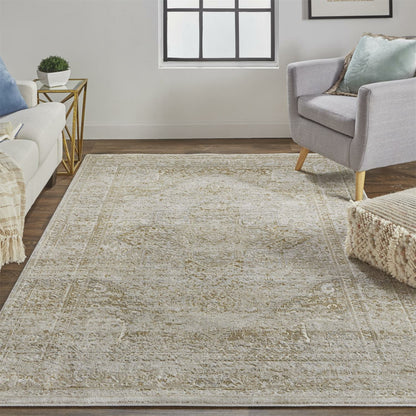 Aura Oriental Rug - 3734F by Feizy in ivory, gold. Made from polyester, polypropylene in a unique style.