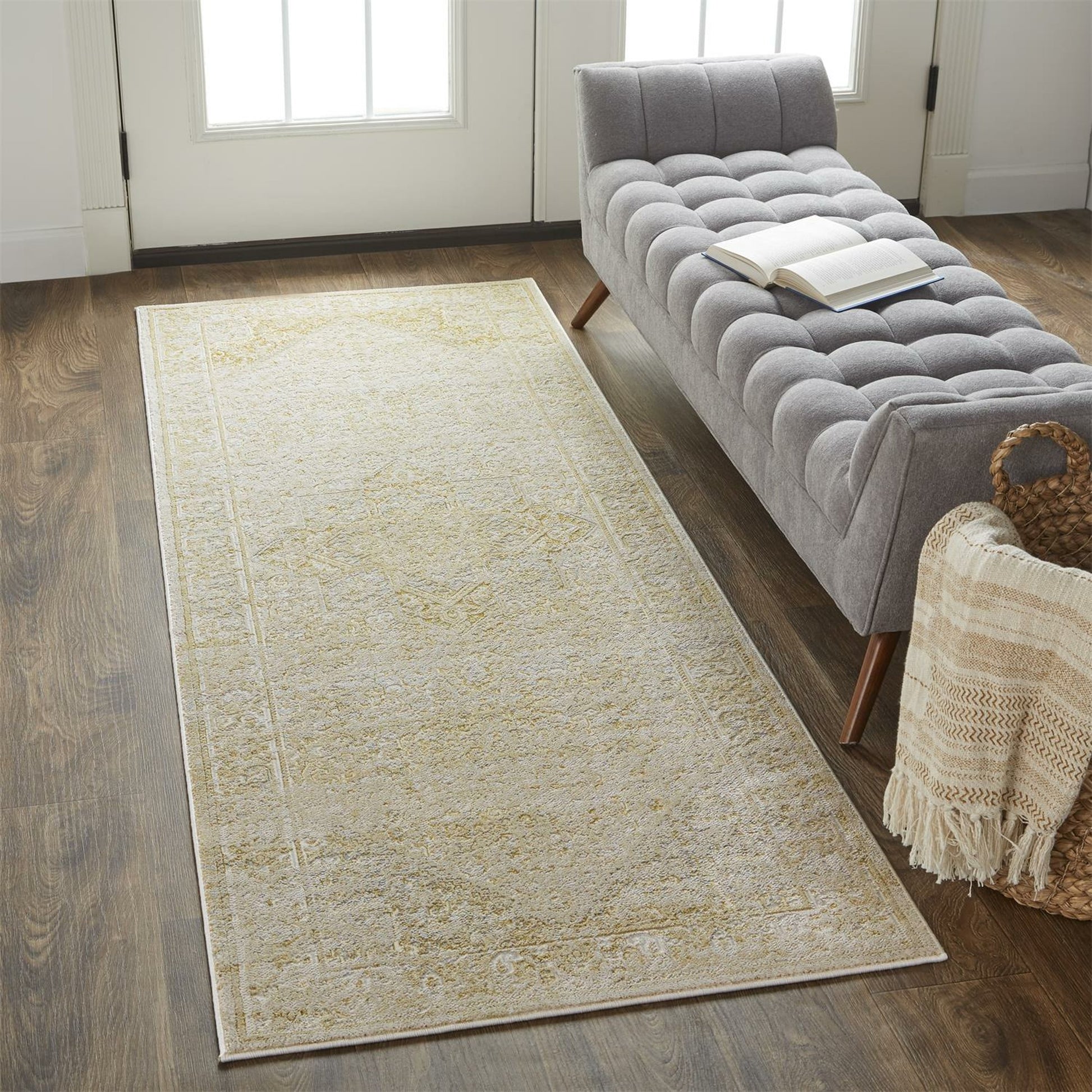 Aura Oriental Rug - 3734F by Feizy in ivory, gold. Made from polyester, polypropylene in a unique style.