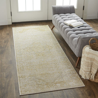 Aura Oriental Rug - 3734F by Feizy in ivory, gold. Made from polyester, polypropylene in a unique style.
