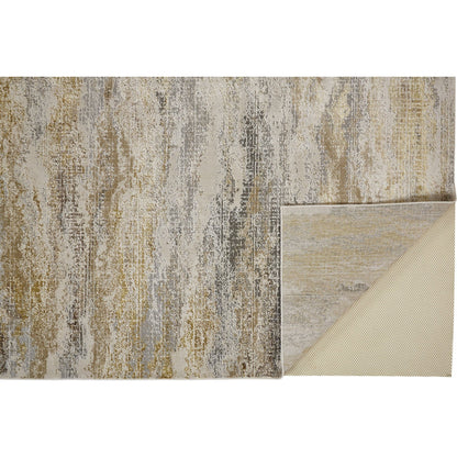 Aura Rug - 3735F by Feizy in gold, gray, ivory. Made from polyester, polypropylene in a unique style.