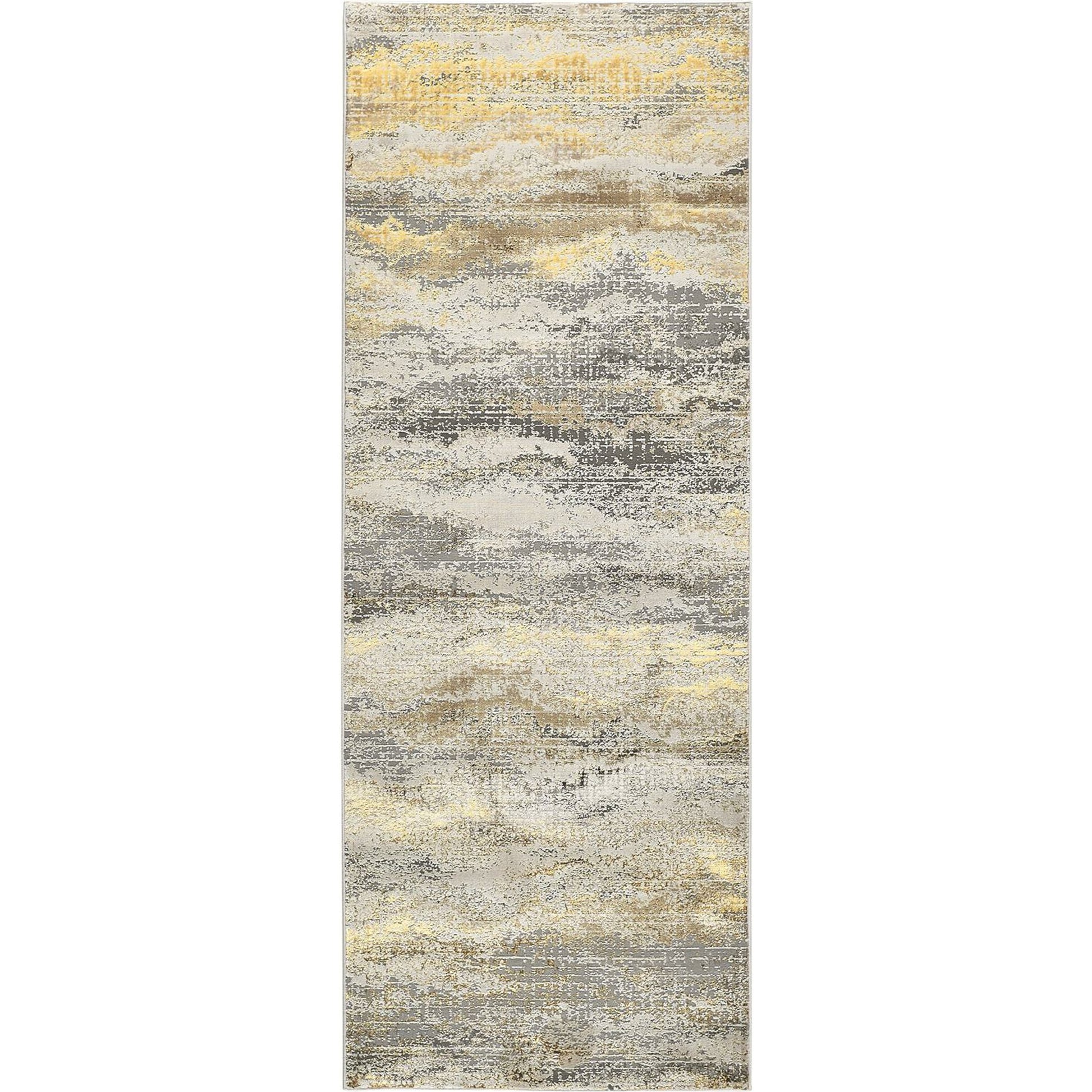 Aura Rug - 3735F by Feizy in gold, gray, ivory. Made from polyester, polypropylene in a unique style.