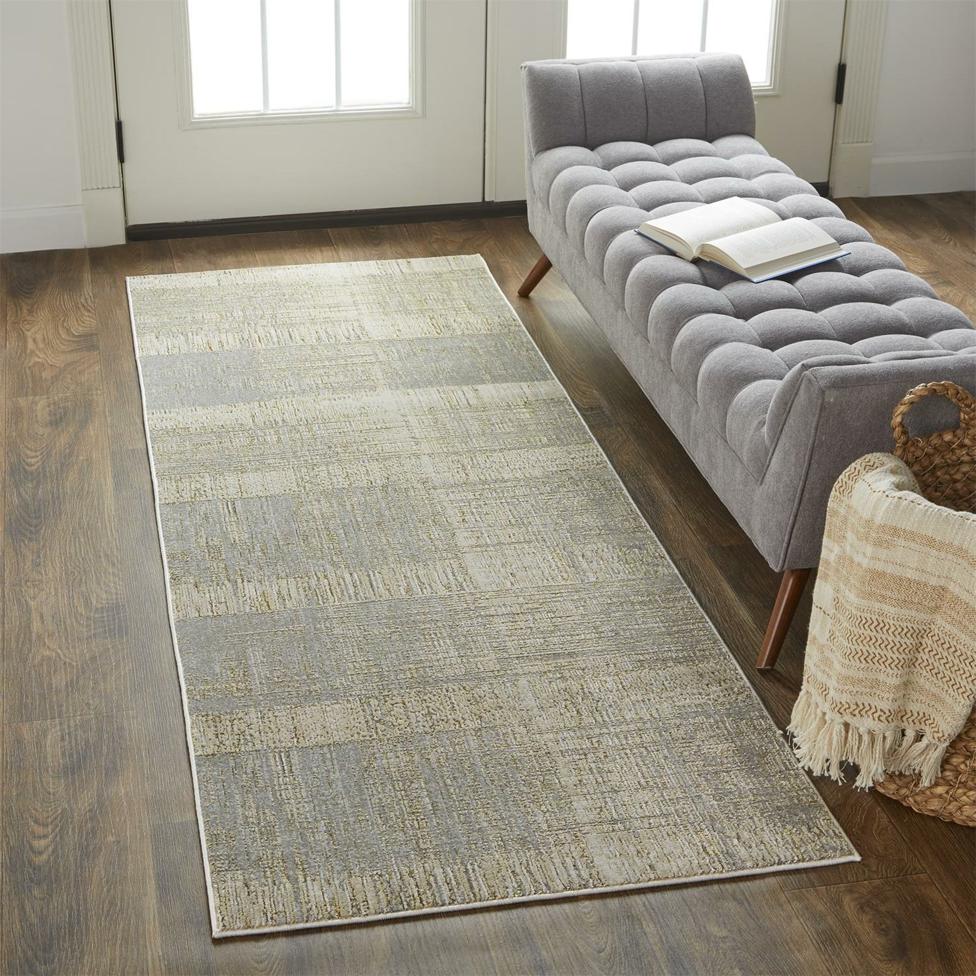 Aura Rug - 3736F by Feizy in gray, ivory. Made from polyester, polypropylene in a unique style.