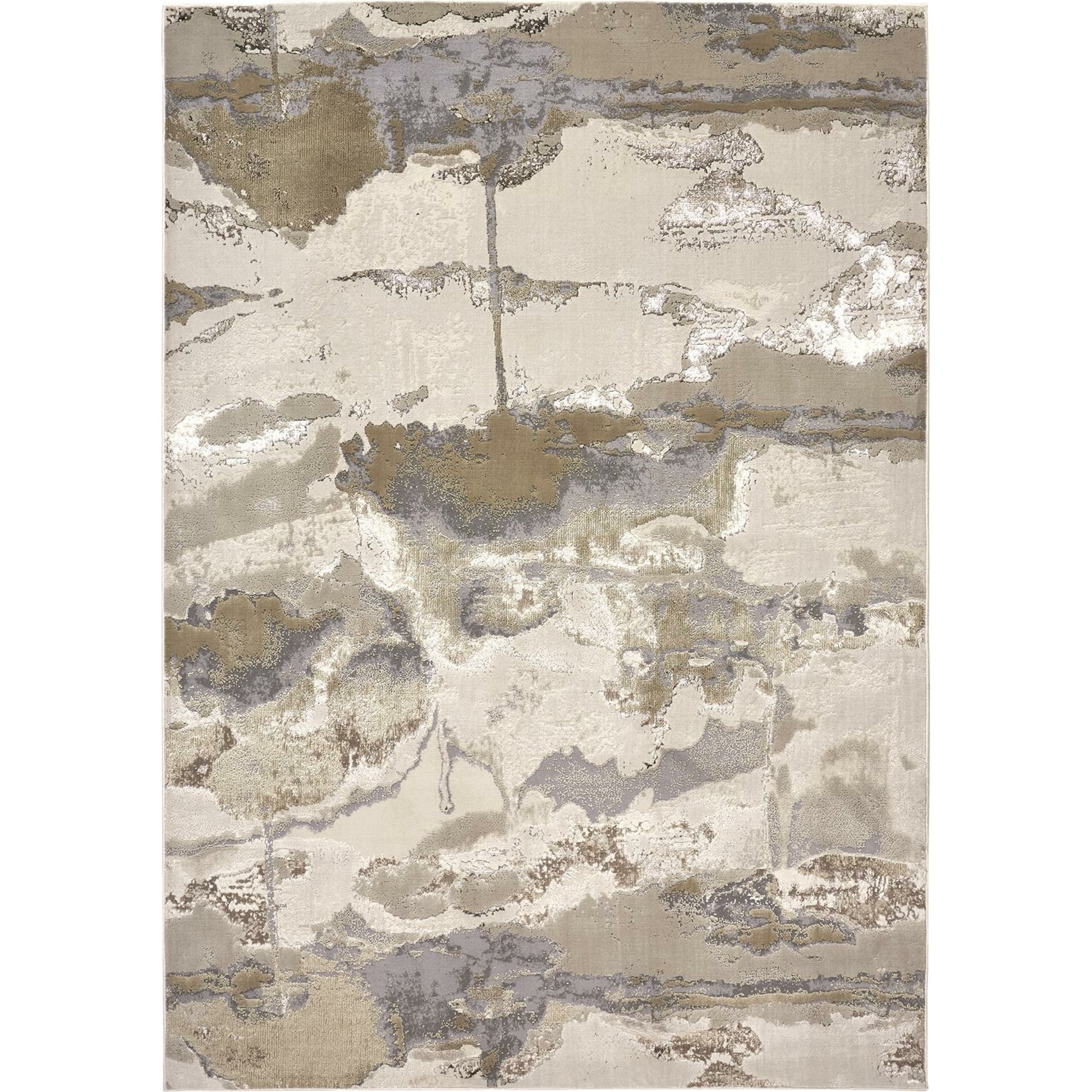 Aura Rug - 3737F by Feizy in gray, ivory, gold. Made from polyester, polypropylene in a unique style.