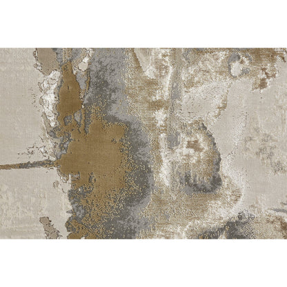 Aura Rug - 3737F by Feizy in gray, ivory, gold. Made from polyester, polypropylene in a unique style.