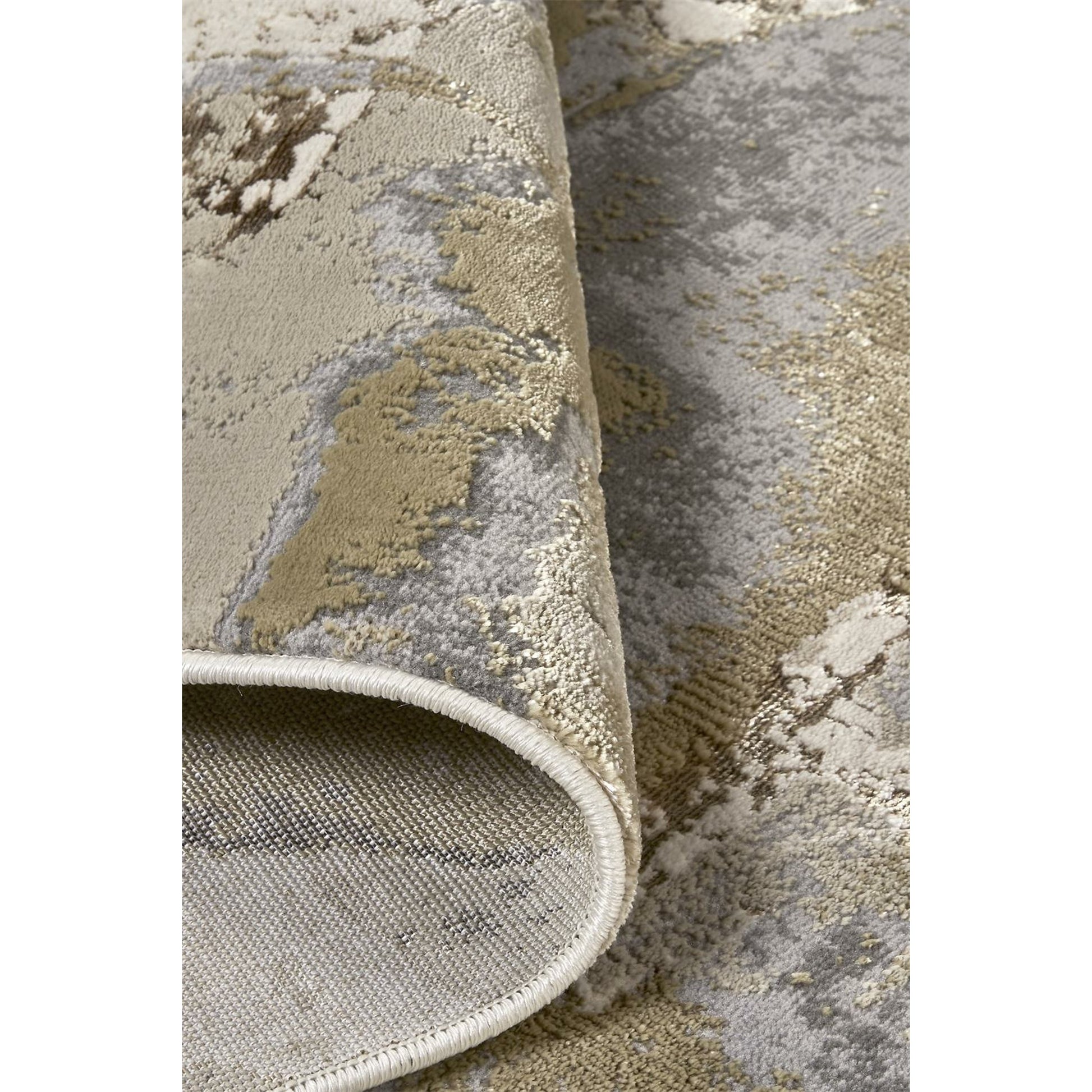 Aura Rug - 3737F by Feizy in gray, ivory, gold. Made from polyester, polypropylene in a unique style.