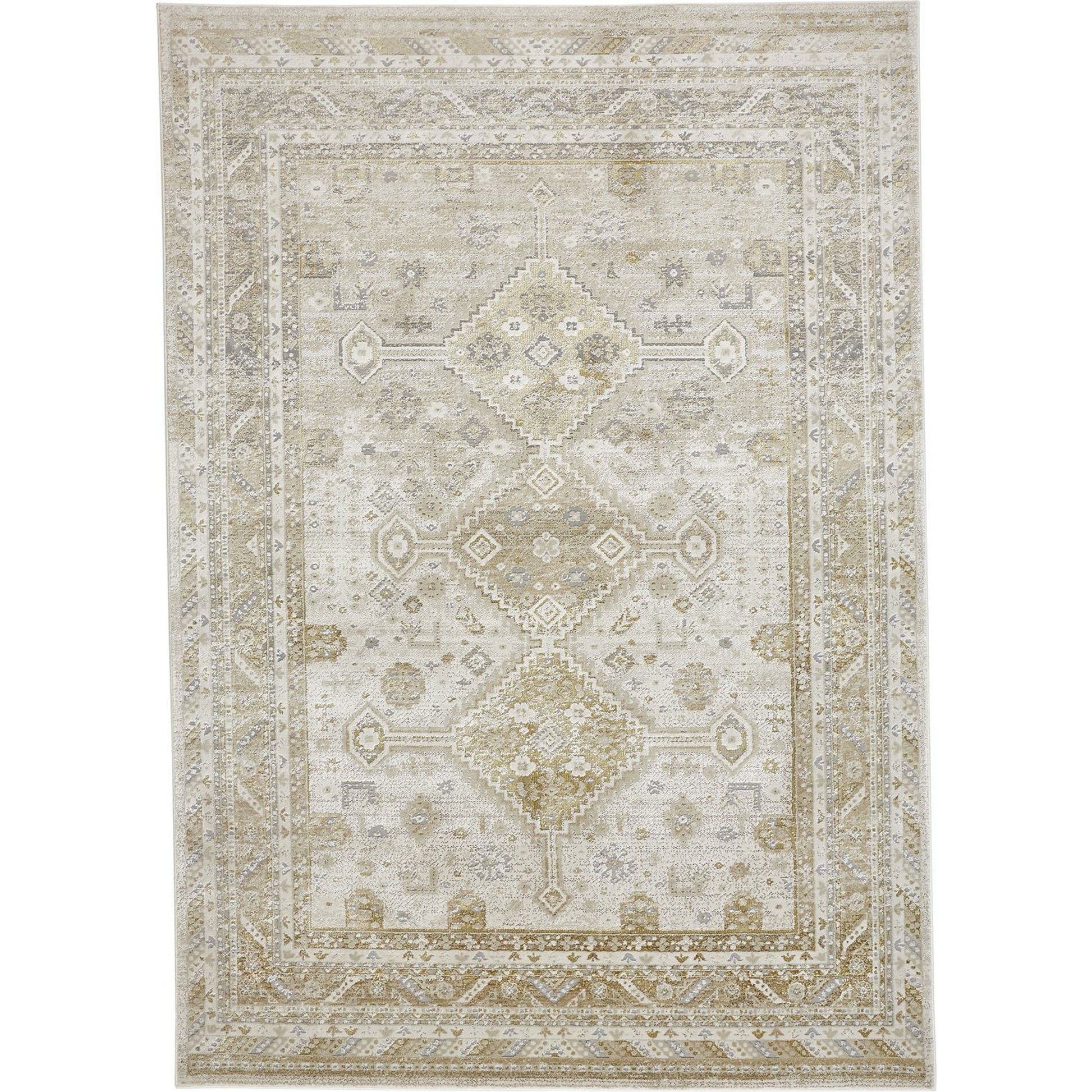 Aura Persian Rug - 3738F by Feizy in gold, ivory. Made from polyester, polypropylene in a unique style.