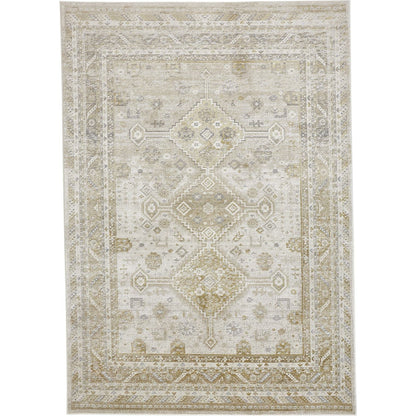 Aura Persian Rug - 3738F by Feizy in gold, ivory. Made from polyester, polypropylene in a unique style.