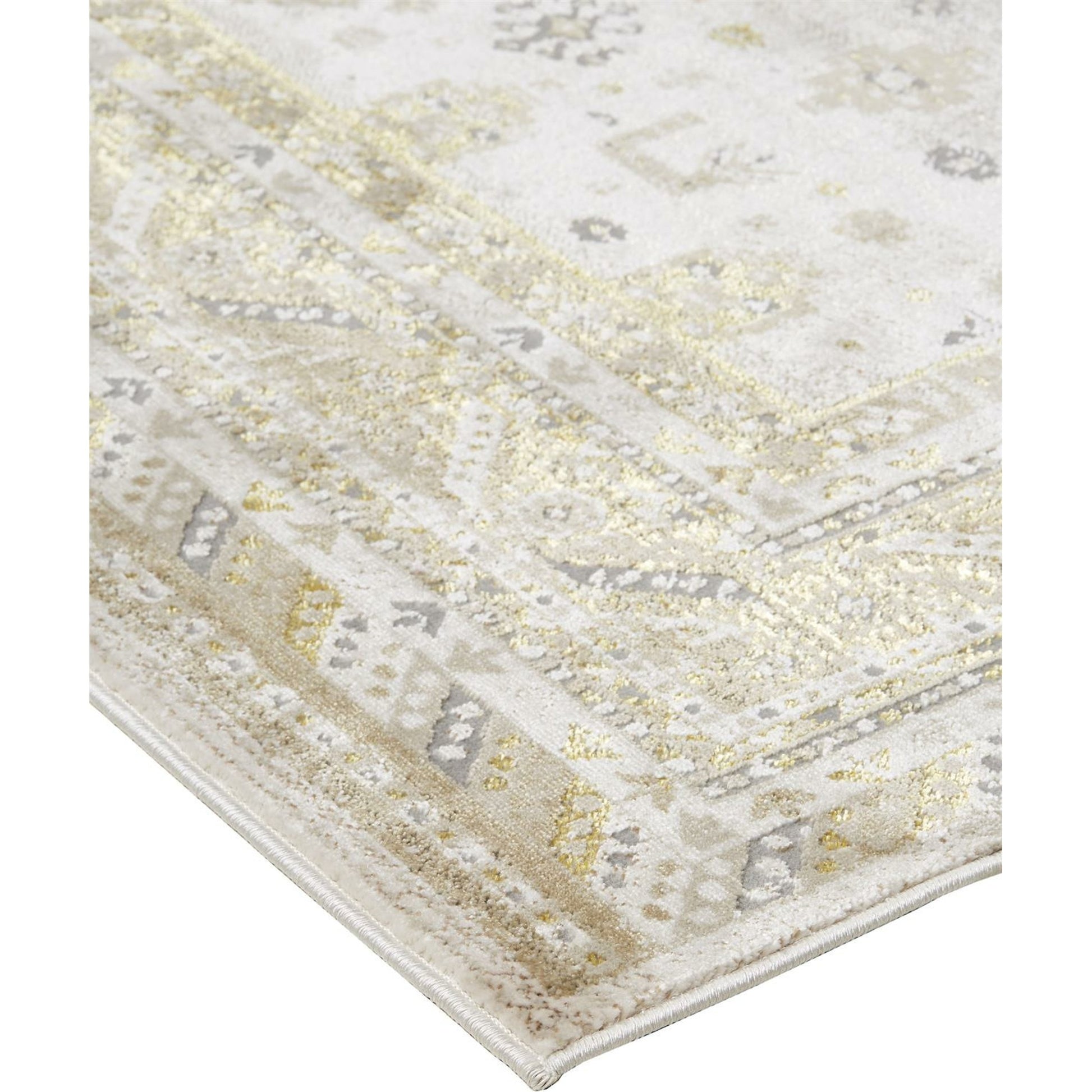 Aura Persian Rug - 3738F by Feizy in gold, ivory. Made from polyester, polypropylene in a unique style.