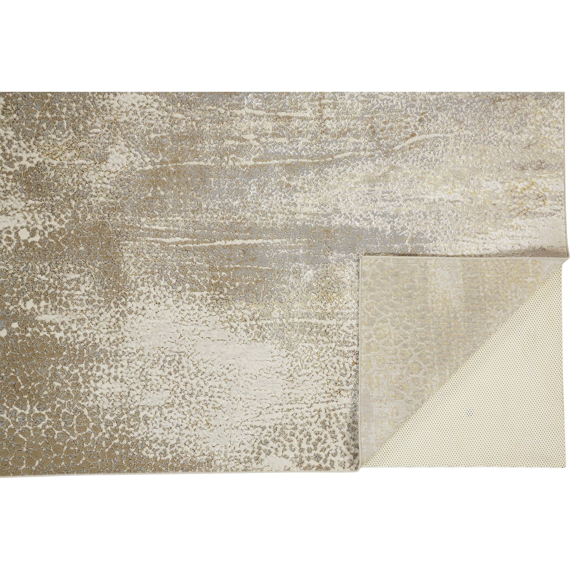 Aura Rug - 3739F by Feizy in ivory, gray, gold. Made from polyester, polypropylene in a unique style.