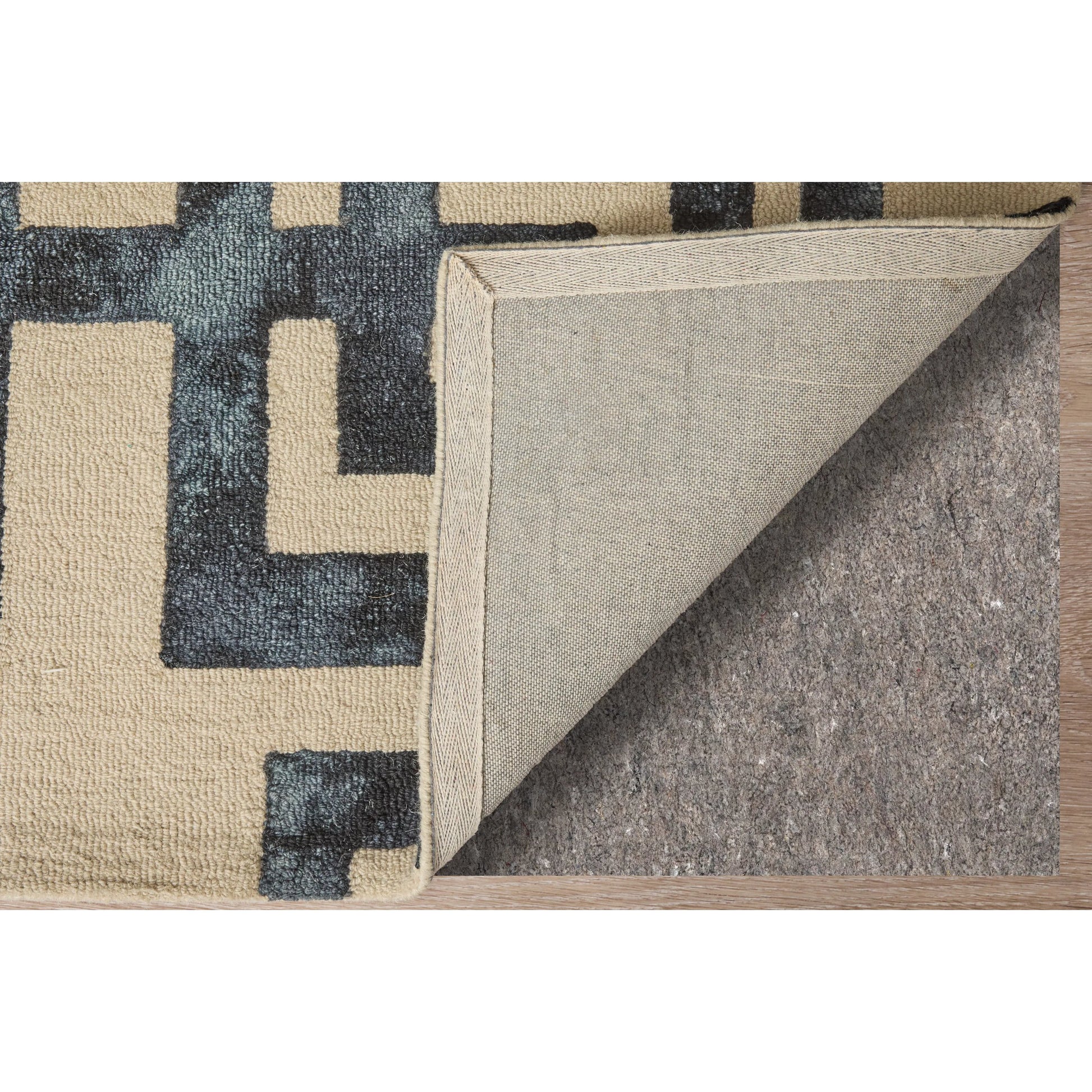 Lorrain Geometric Rug - 8568F by Feizy in ivory, black. Made from wool in a unique style.
