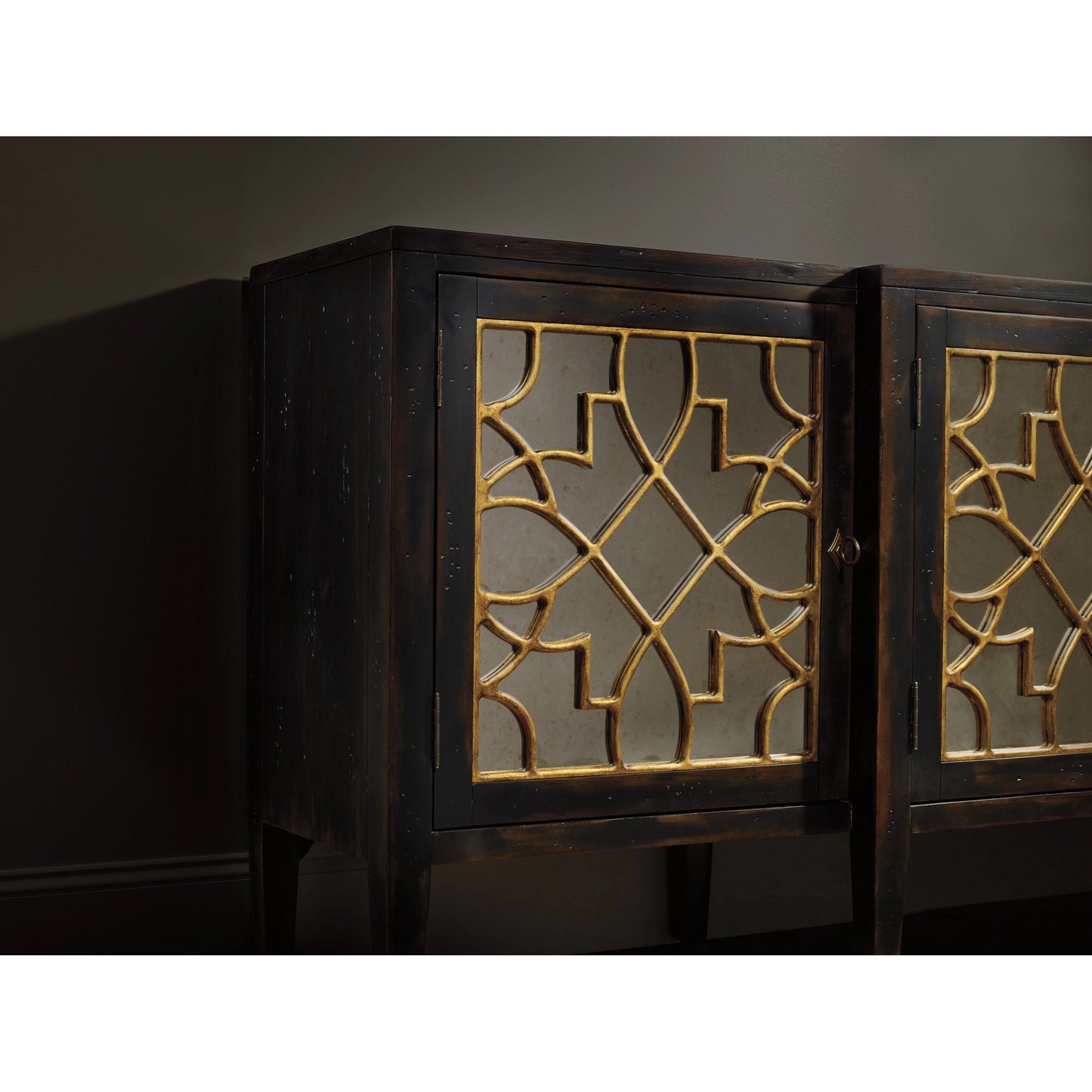 007 SI-1749578 | Closeup | Sanctuary Four Door Console by Hooker Furniture. Made from unique in a modern style.