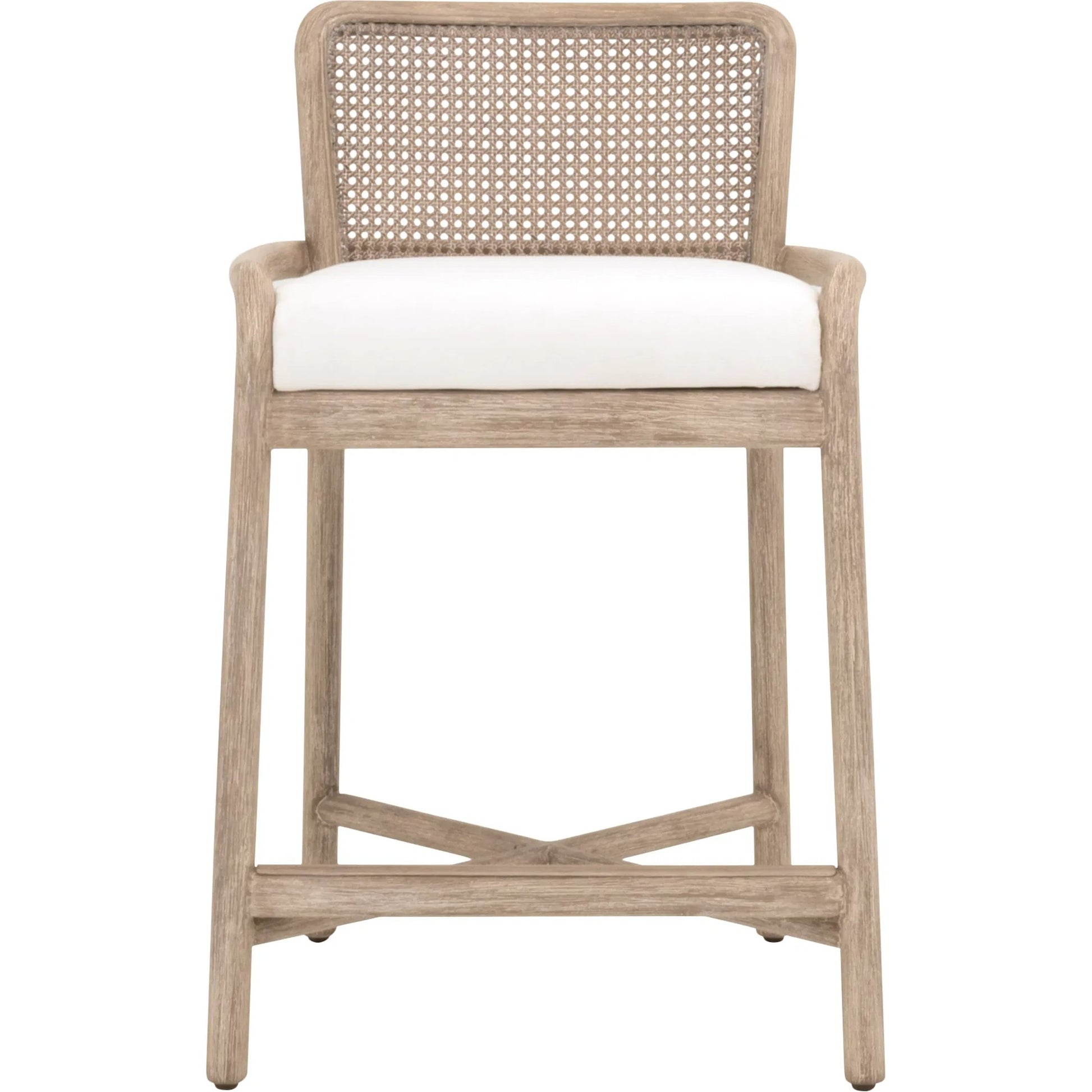 Avalon Counter Stool by Essentials For Living in livesmart peyton pearl, natural gray mahogany, cane. Made from solid mahogany wood in a transitional style.
