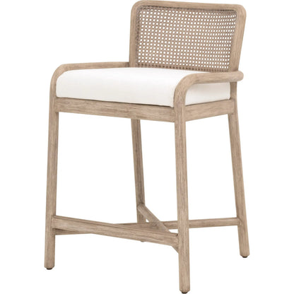 Avalon Counter Stool by Essentials For Living in livesmart peyton pearl, natural gray mahogany, cane. Made from solid mahogany wood in a transitional style.