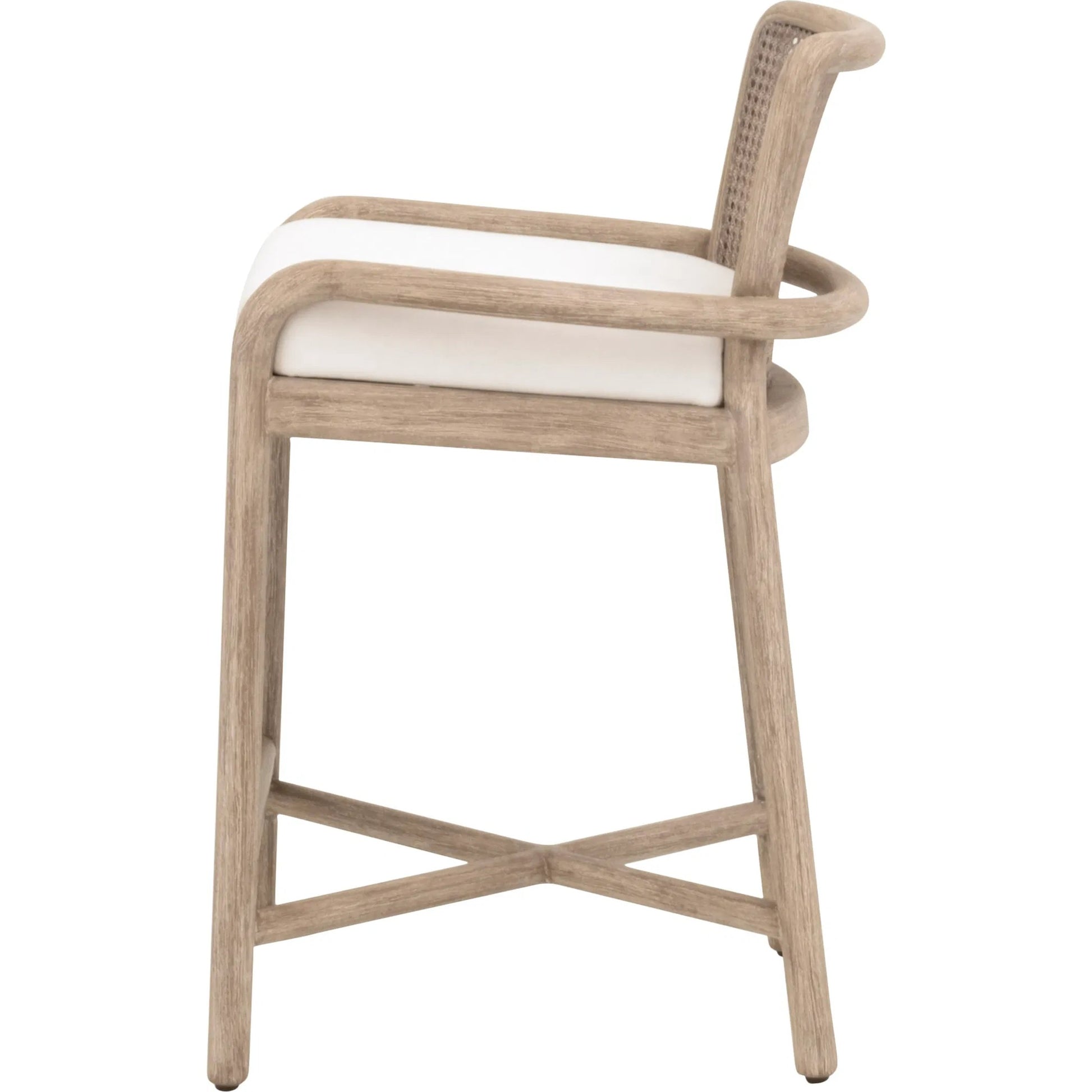 Avalon Counter Stool by Essentials For Living in livesmart peyton pearl, natural gray mahogany, cane. Made from solid mahogany wood in a transitional style.