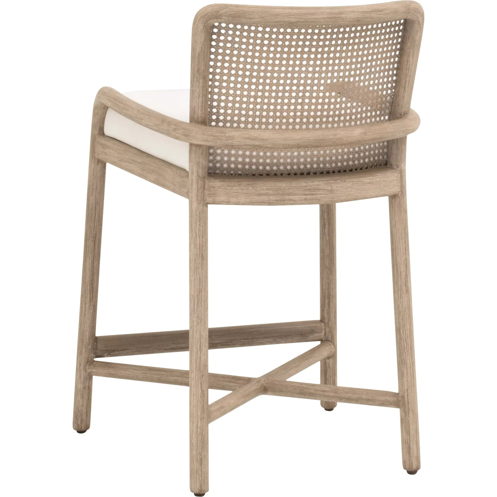 Avalon Counter Stool by Essentials For Living in livesmart peyton pearl, natural gray mahogany, cane. Made from solid mahogany wood in a transitional style.