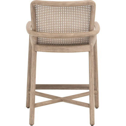 Avalon Counter Stool by Essentials For Living in livesmart peyton pearl, natural gray mahogany, cane. Made from solid mahogany wood in a transitional style.