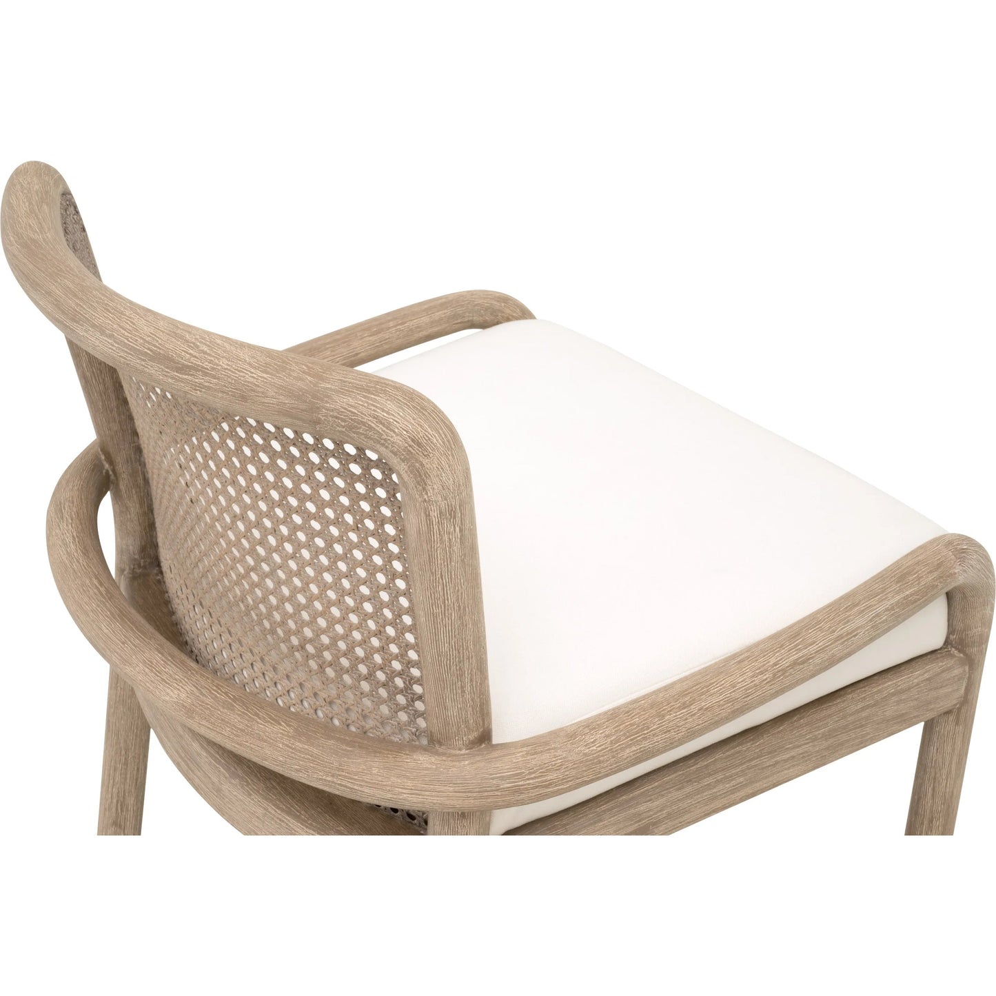 006 SI-2472597 | Closeup | Avalon Counter Stool by Essentials For Living in livesmart peyton pearl, natural gray mahogany, cane. Made from solid mahogany wood in a transitional style.
