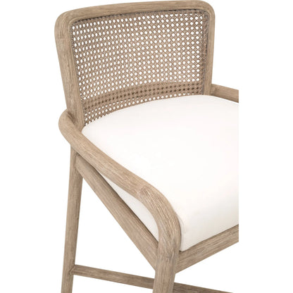 Avalon Counter Stool by Essentials For Living in livesmart peyton pearl, natural gray mahogany, cane. Made from solid mahogany wood in a transitional style.