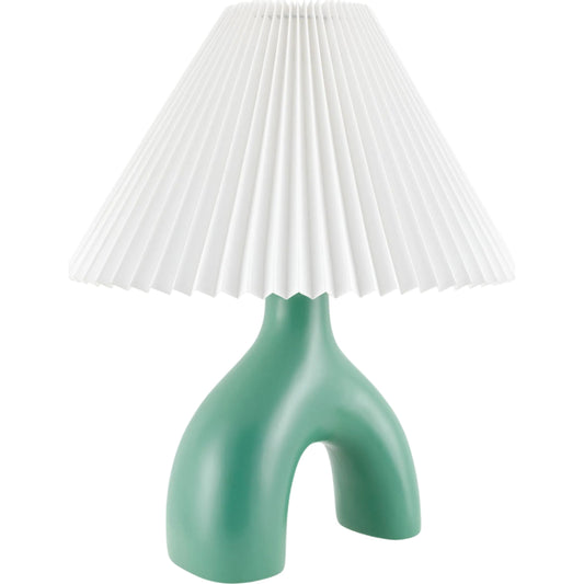 Alvik Accent Table Lamp with White Shade by Livabliss. Made from ceramic, linen, plastic in a unique style.
